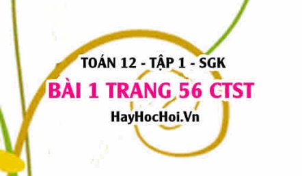 Bài 1 trang 56 Toán 12 tập 1 Chân trời sáng tạo